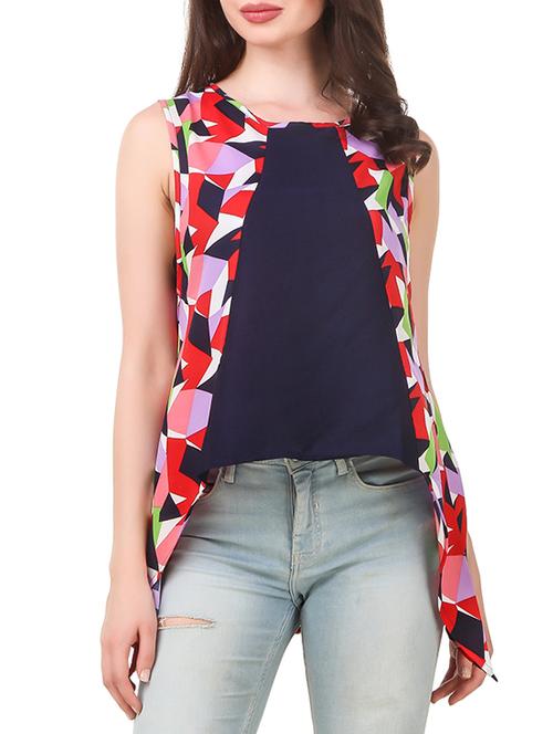 women's asymmetric round neck top - 14649575 - Very Small Image - 1