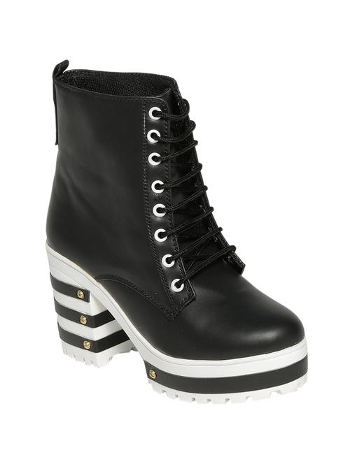 Black Faux Leather Ankle Boot - 14651207 - Very Small Image - 1