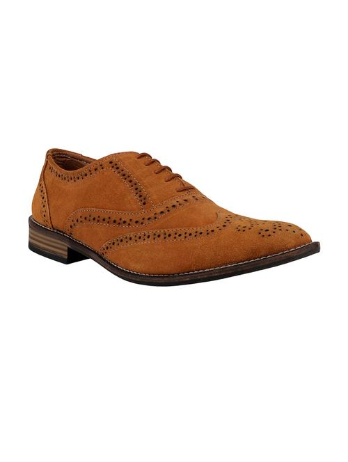 tan suede lace-up brouge - 14652807 - Very Small Image - 1