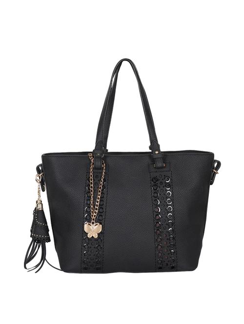 black leatherette  regular handbag - 14655875 - Very Small Image - 1