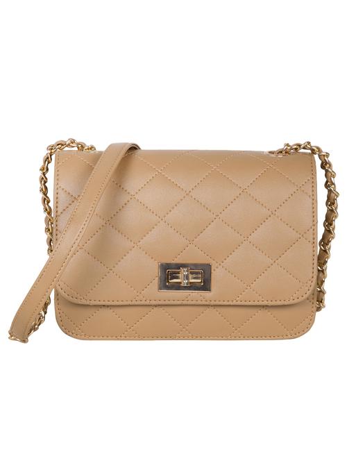 beige leatherette  regular sling bag - 14656427 - Very Small Image - 1
