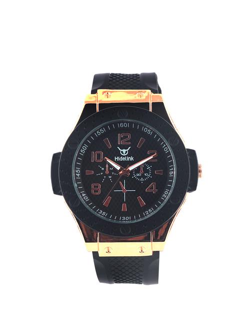 hidelink analog smart wrist watch for men with black matt dial and black strap(ws11029) - 14656865 - Very Small Image - 1