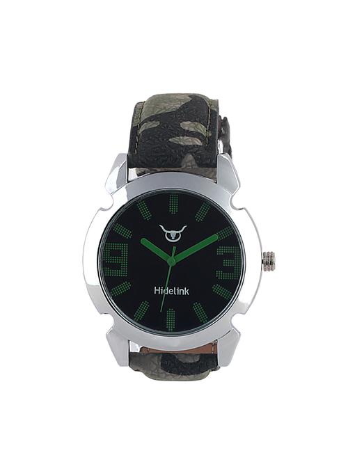 hidelink analog smart wrist watch for men with black dial silver case and multicolour strap (ws11010) - 14656882 - Very Small Image - 1