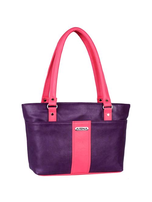 purple leatherette  regular handbag - 14656966 - Very Small Image - 1