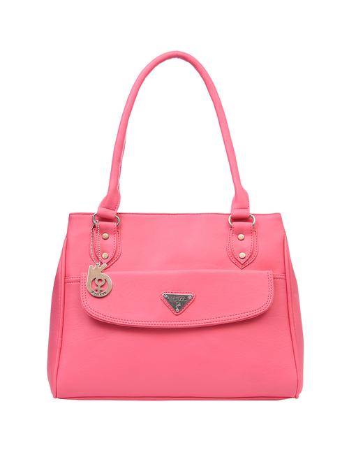 Pink Leatherette Regular Handbag - 14656991 - Very Small Image - 1