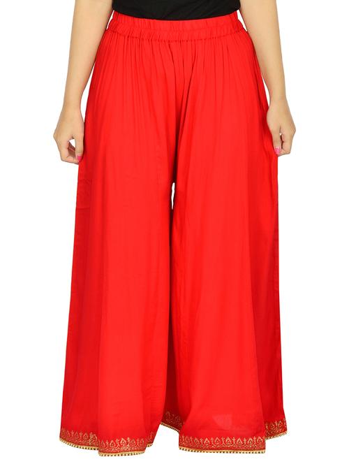 red rayon straight palazzo - 14657541 - Very Small Image - 1