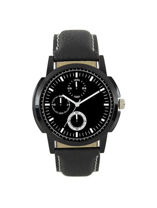 the shopoholic analog black dial black leather belt watches for boys-watch for men formal - 14658239 - Very Small Image - 1