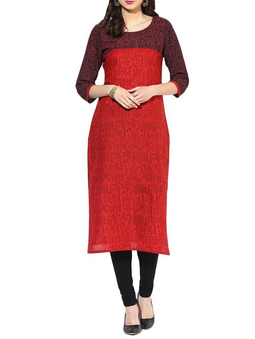 women's straight kurta - 14658670 - Very Small Image - 1