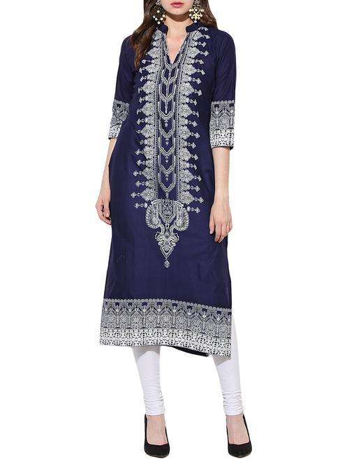 women's straight kurta - 14658671 - Very Small Image - 1
