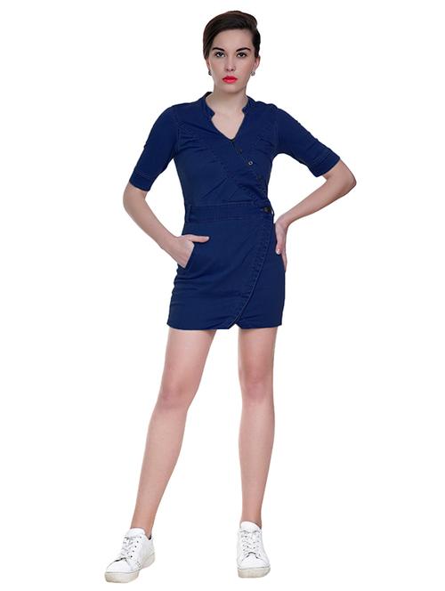 dark blue wrap dress - 14661973 - Very Small Image - 1