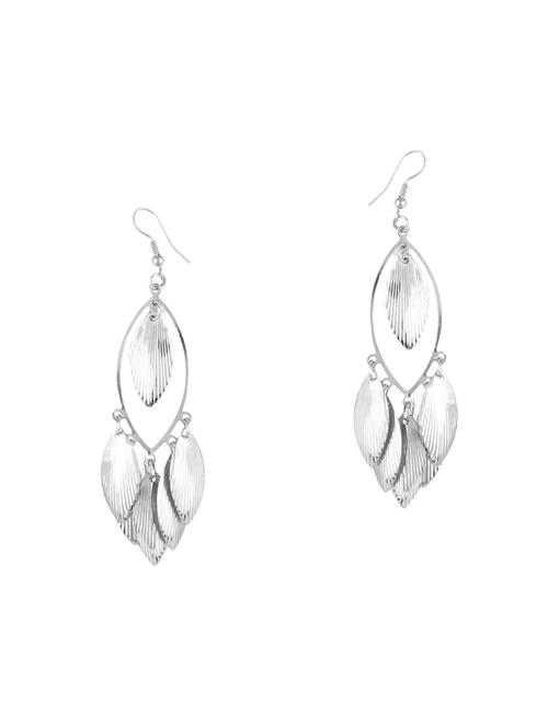 silver metal drop earrings - 14662318 - Very Small Image - 1