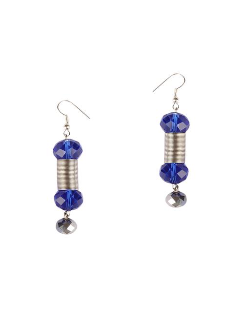 blue plastic drop earrings - 14662500 - Very Small Image - 1