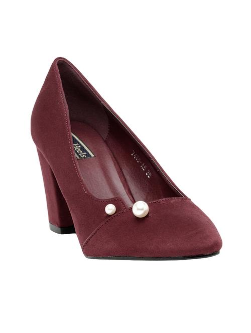 maroon suede slip on pumps - 14664621 - Very Small Image - 1