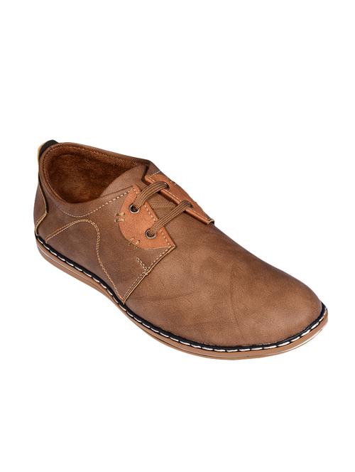 brown leatherette lace up shoe - 14664815 - Very Small Image - 1