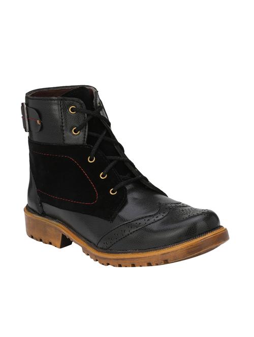 black Leather high ankle boot - 14664858 - Very Small Image - 1
