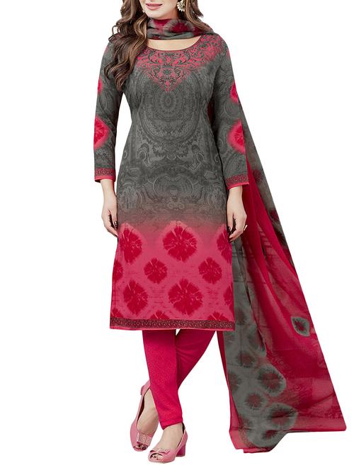 multi colored churidaar suit unstitched suit - 14665487 - Very Small Image - 1