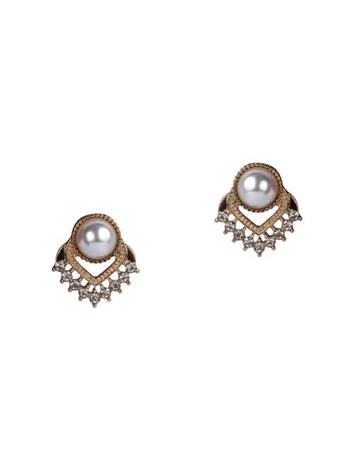 gold metal studs earrings - 14666058 - Very Small Image - 1