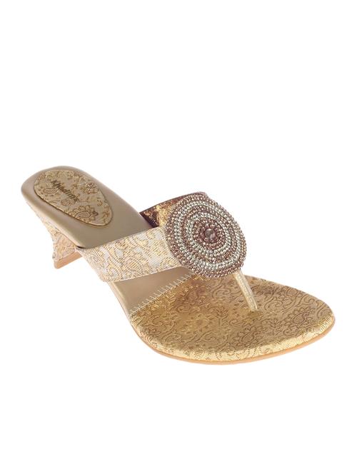 gold fabric ethnic sandals - 14668789 - Very Small Image - 1