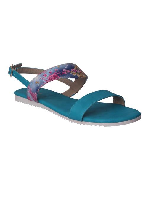 blue faux leather back strap sandals - 14669068 - Very Small Image - 1