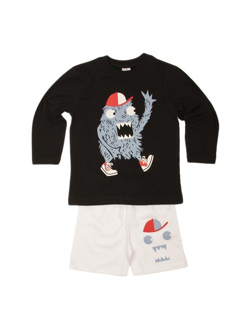 black cotton shorts set - 14669840 - Very Small Image - 1