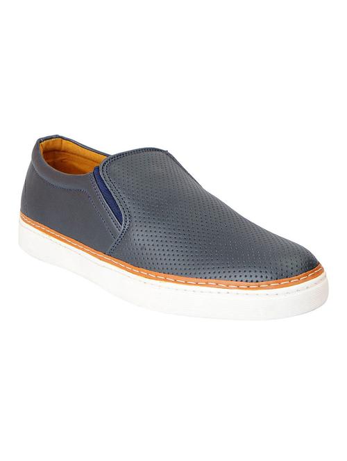 blue leatherette slip on slipons - 14670222 - Very Small Image - 1