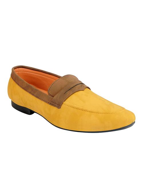 fausto yellow leatherette slip ons - 14670231 - Very Small Image - 1