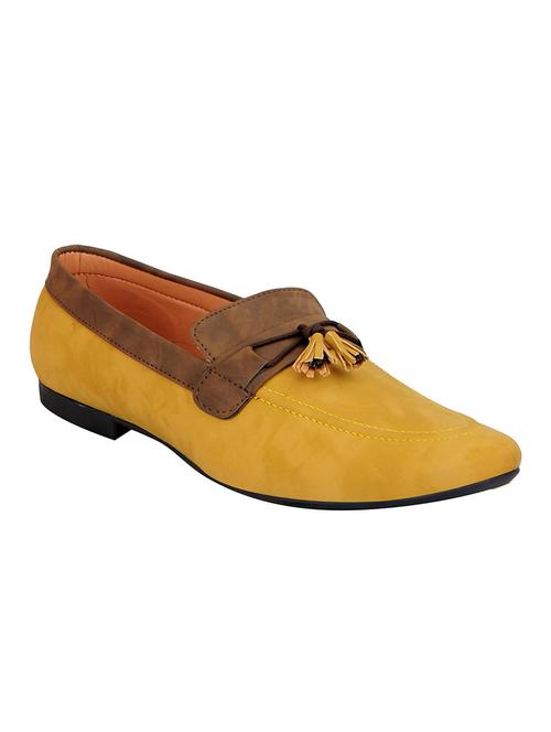 fausto yellow leatherette slip ons - 14670241 - Very Small Image - 1