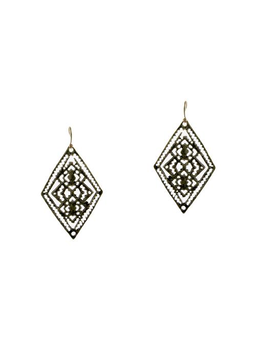 black metal drop earrings - 14671919 - Very Small Image - 1