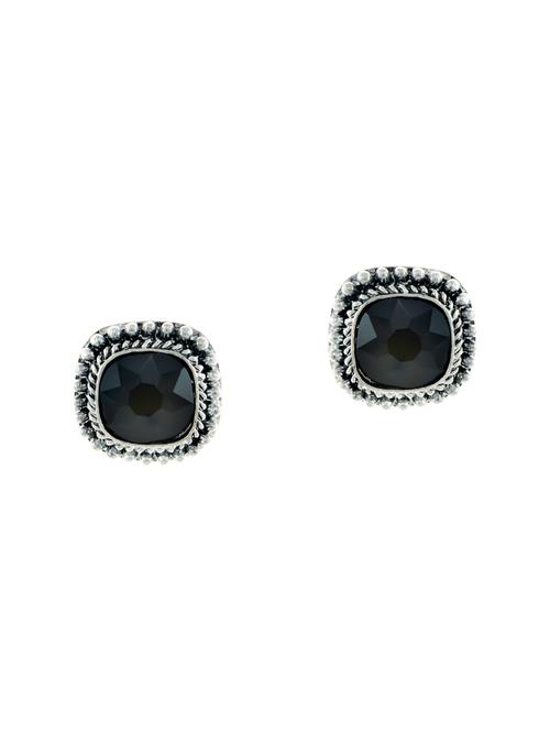 Black metal studs earrings - 14671924 - Very Small Image - 1