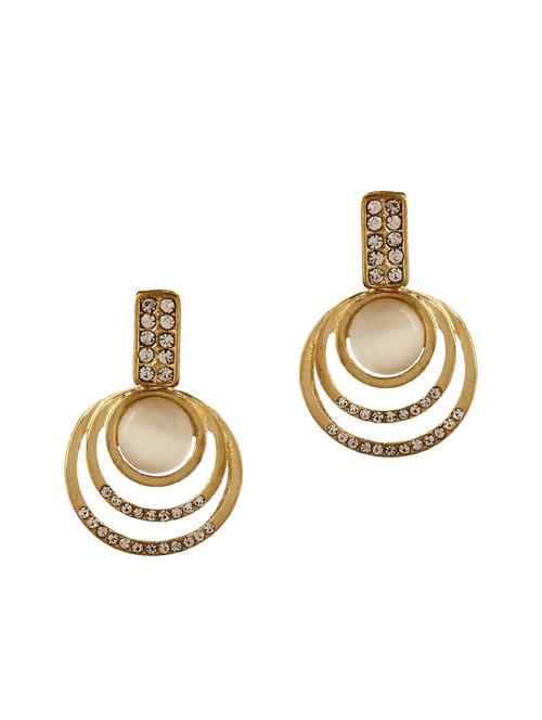 Gold Metal Drop Earrings - 14674954 - Very Small Image - 1
