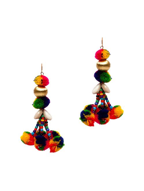 multi colored metal drop earrings - 14674980 - Very Small Image - 1