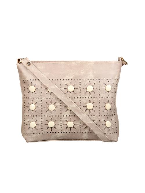beige leatherette  regular sling bag - 14676520 - Very Small Image - 1