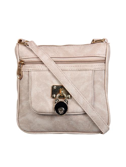 beige cotton polyester blend sling bag - 14676536 - Very Small Image - 1