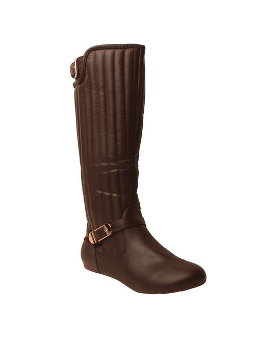 brown  faux leather calf boot - 14676587 - Very Small Image - 1