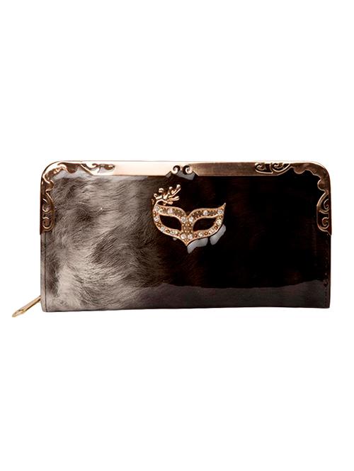 Black Leather Regular Clutch - 14677591 - Very Small Image - 1