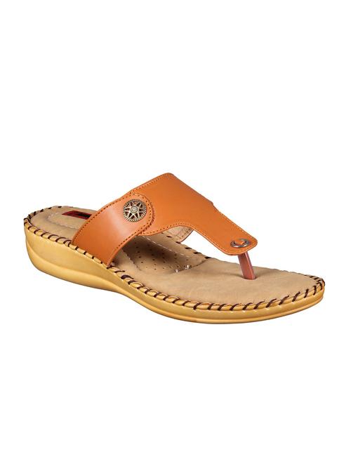 tan faux leather slippers - 14679220 - Very Small Image - 1