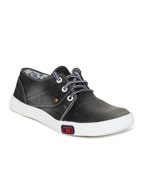 black canvas laceup sneakers - 14679228 - Very Small Image - 1