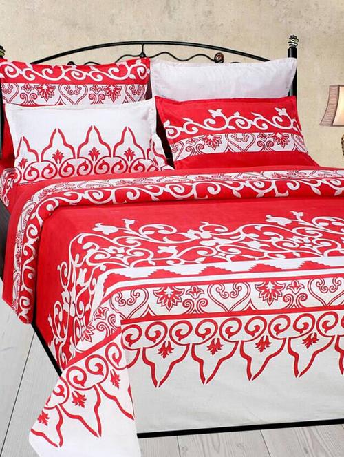 ethnic print double bedsheet with 2 pillow covers - 14680116 - Very Small Image - 1