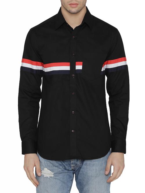 black taped casual shirt - 14683089 - Very Small Image - 1