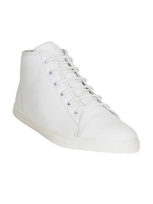 white leatherette lace up sneaker - 14683713 - Very Small Image - 1