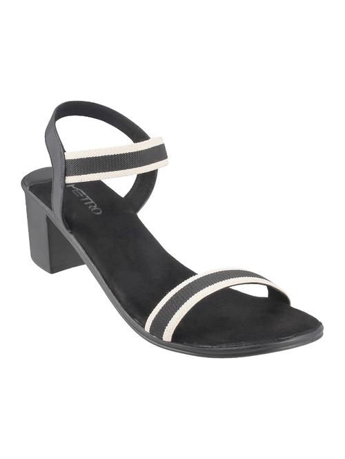 black faux leather back strap sandals - 14698005 - Very Small Image - 1