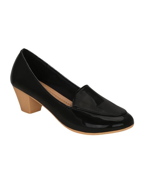 black faux leather slip on pumps - 14705306 - Very Small Image - 1