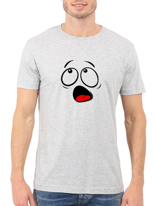 grey cotton chest print tshirt - 14705506 - Very Small Image - 1