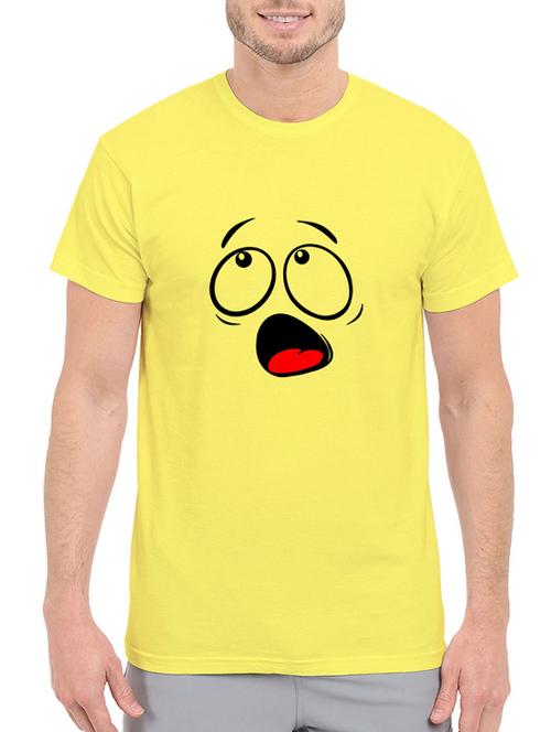 yellow cotton chest print tshirt - 14705511 - Very Small Image - 1