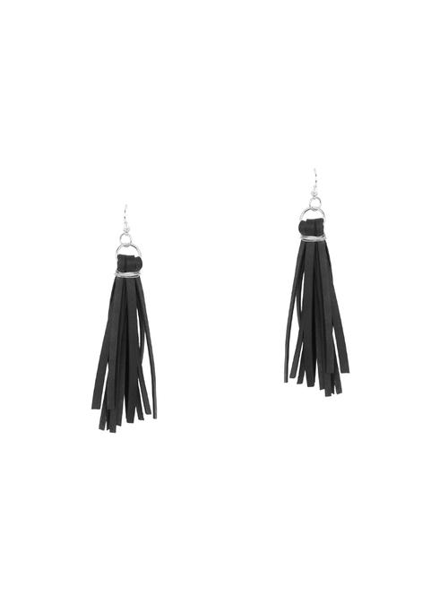 green the map black rubber fringe earring - 14705515 - Very Small Image - 1