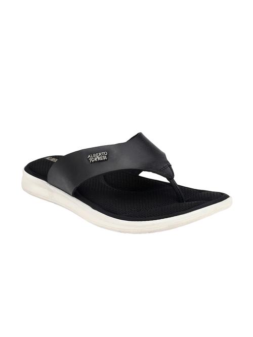 black leather toe separator slipper - 14706177 - Very Small Image - 1