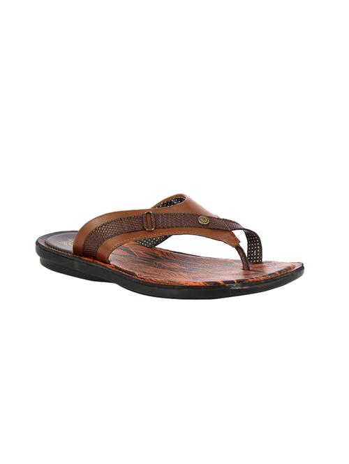 tan leatherette toe separator slipper - 14706286 - Very Small Image - 1