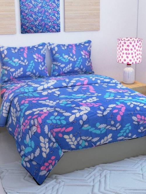 polycotton double bedsheet with 2 pillow covers - 14706831 - Very Small Image - 1