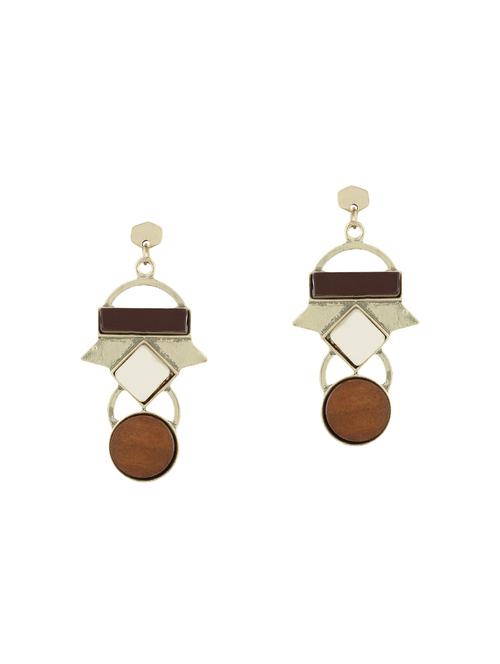 brown gold tone drop earrings - 14712225 - Very Small Image - 1