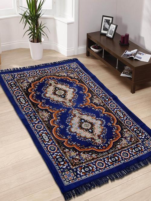 blue warm floor large size polyester jute carpet - 14714330 - Very Small Image - 1